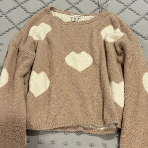 Sincerely Jules Heart Pattern Sweater in Tan and Cream